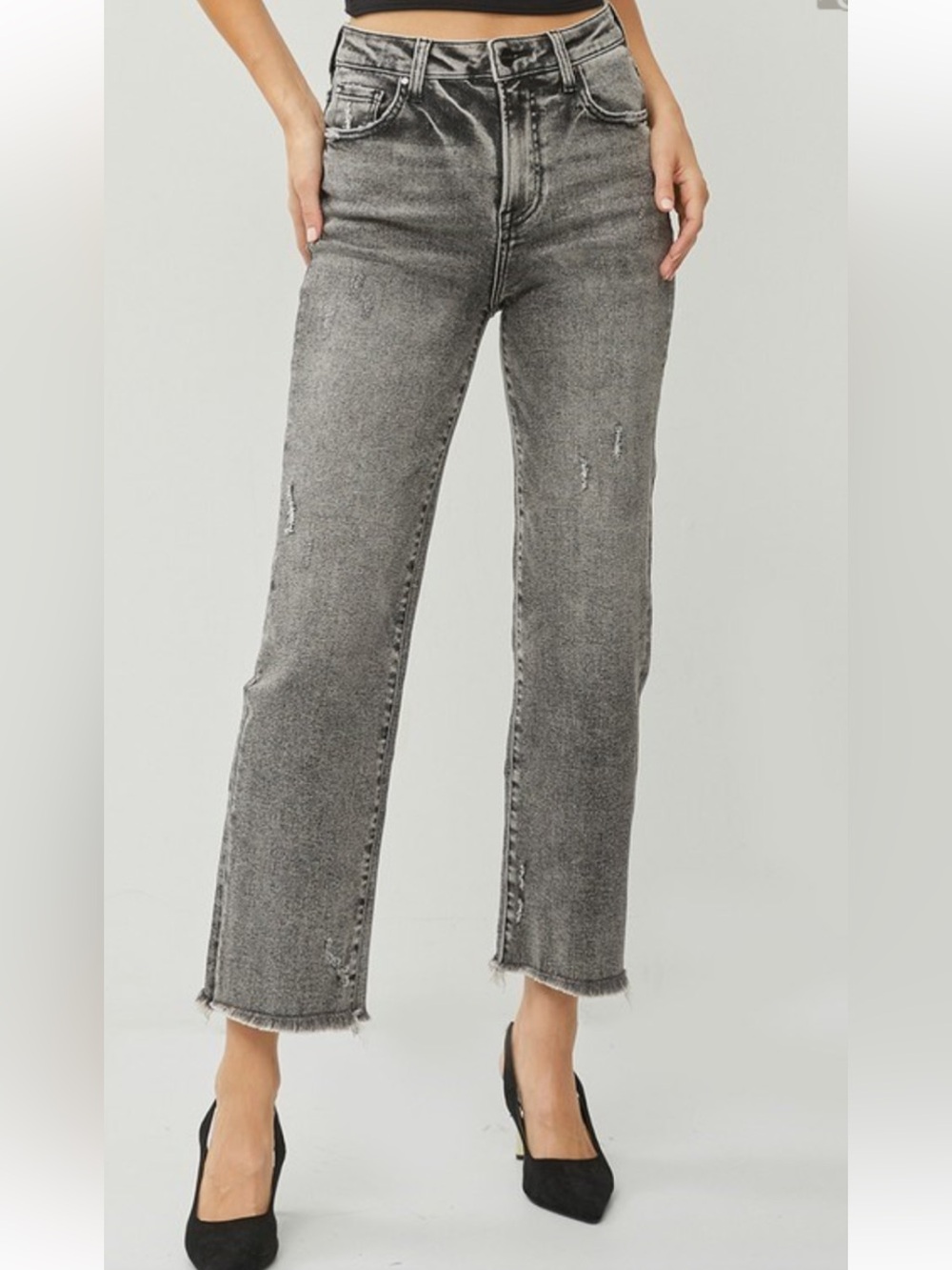 334 RISEN HIGH RISE STRAIGHT JEANS